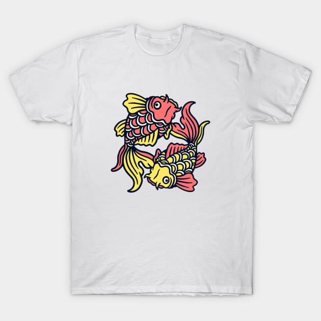 Twin Goldfish T-Shirt by herbivorass